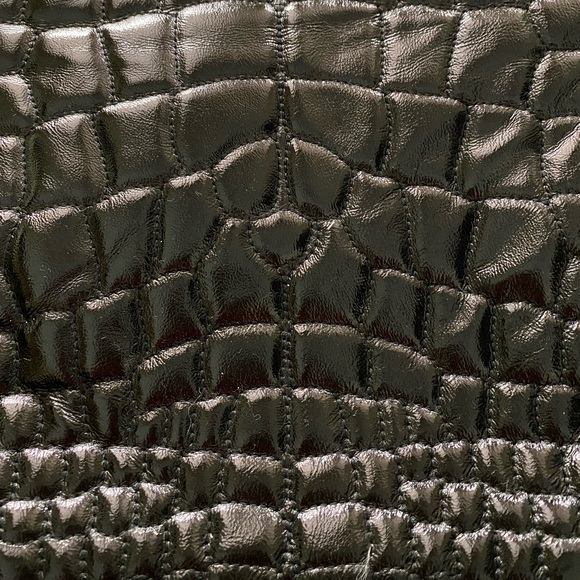 [YSL] Black Patent Croc Embossed Leather Metropolis Bag - Picture 14 of 16